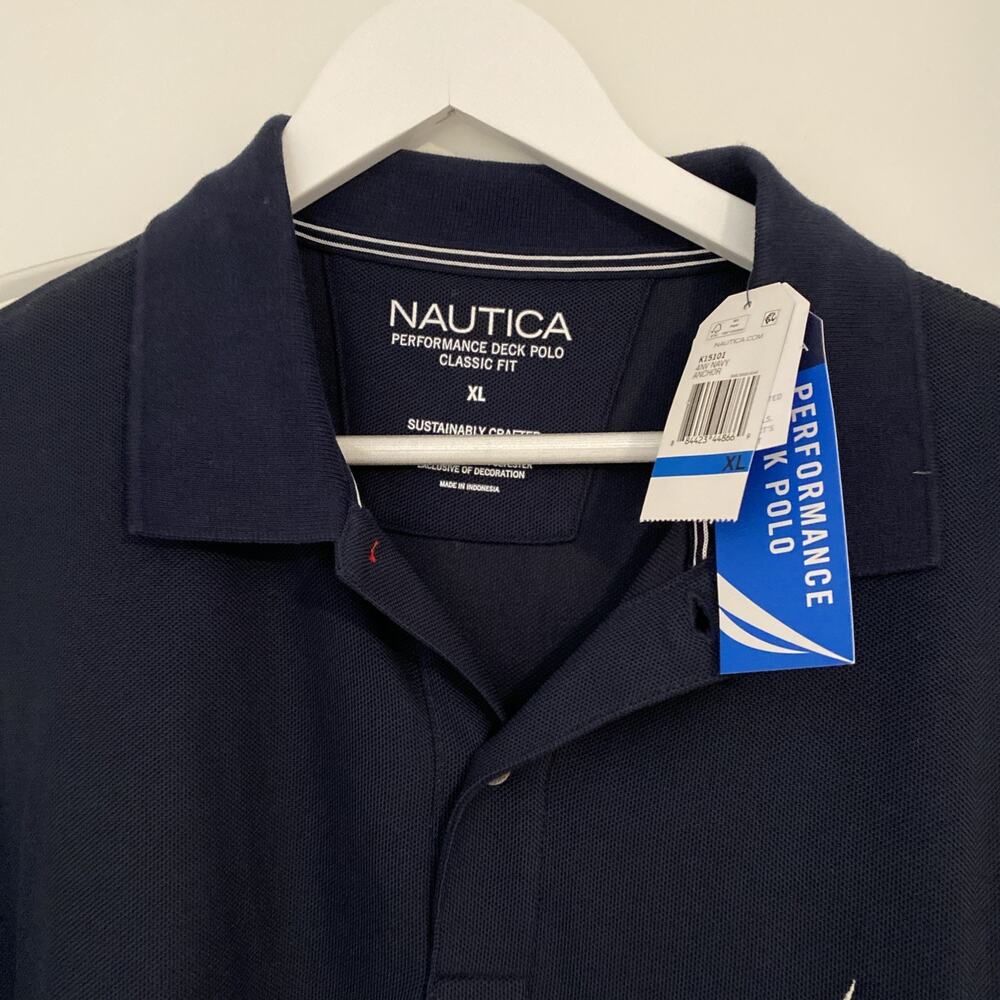 Nautica Men’s Performance Polo Collared Shirt Blue XL